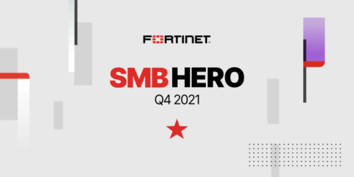 Baner Fortinet SMB Hero z czwartego kwartału 2021 roku